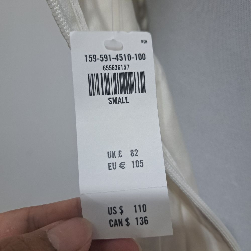 Abercrombie & Fitch Angelcore Boho Pleated Plunging Neckline Off White Small NWT - Picture 10 of 12